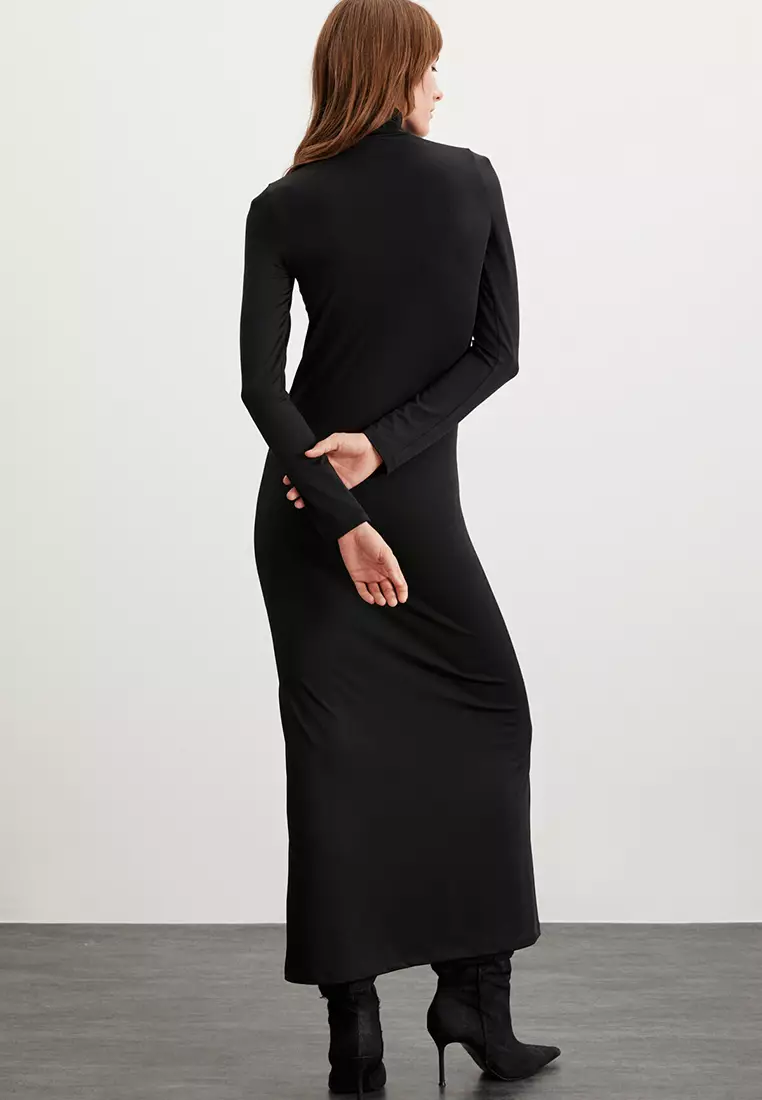 Sapphire Turtleneck Long Sleeve Slim Fit Dress