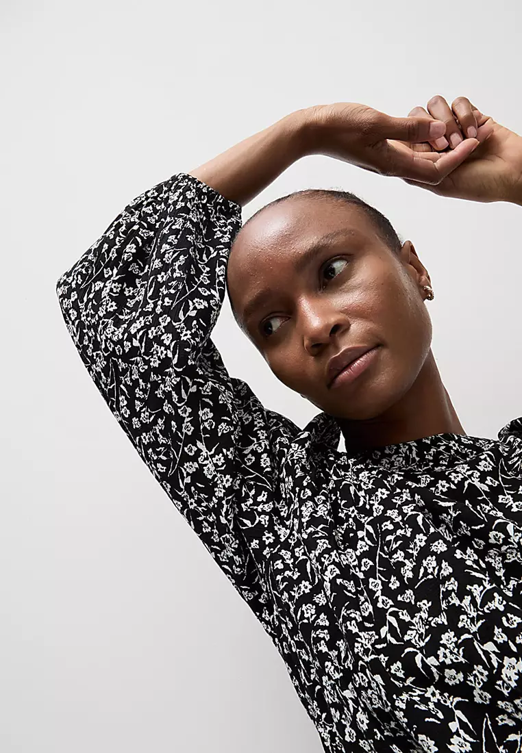 Cotton Blend Floral Blouse