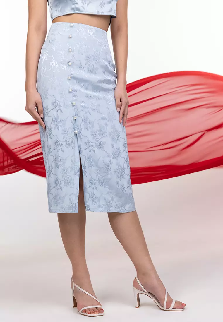 Zalora Studios Side Slit Button Skirt 2024 Buy Zalora Studios