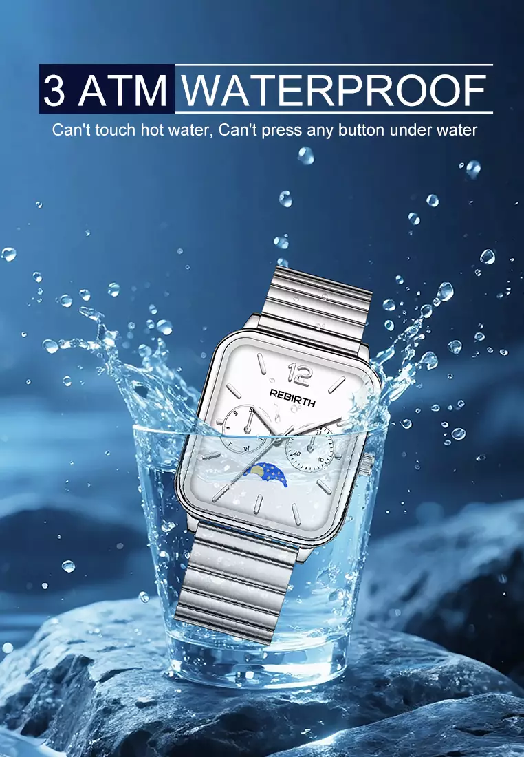 Jam Tangan Wanita Elegan Mewah Casual Anti Air Original Kekinian Tali Stainless Steel Jam Tangan Cewek white