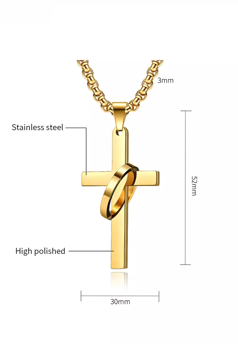 Gold cross chain on sale mens