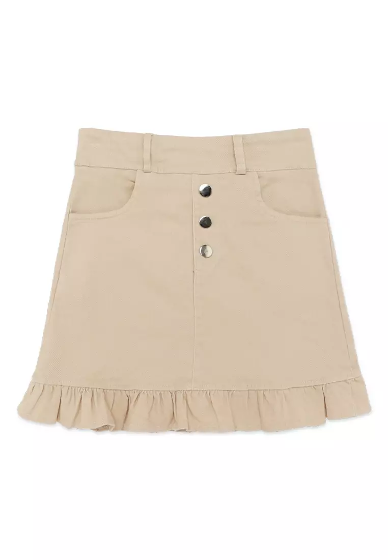 Khaki ruffle skirt best sale