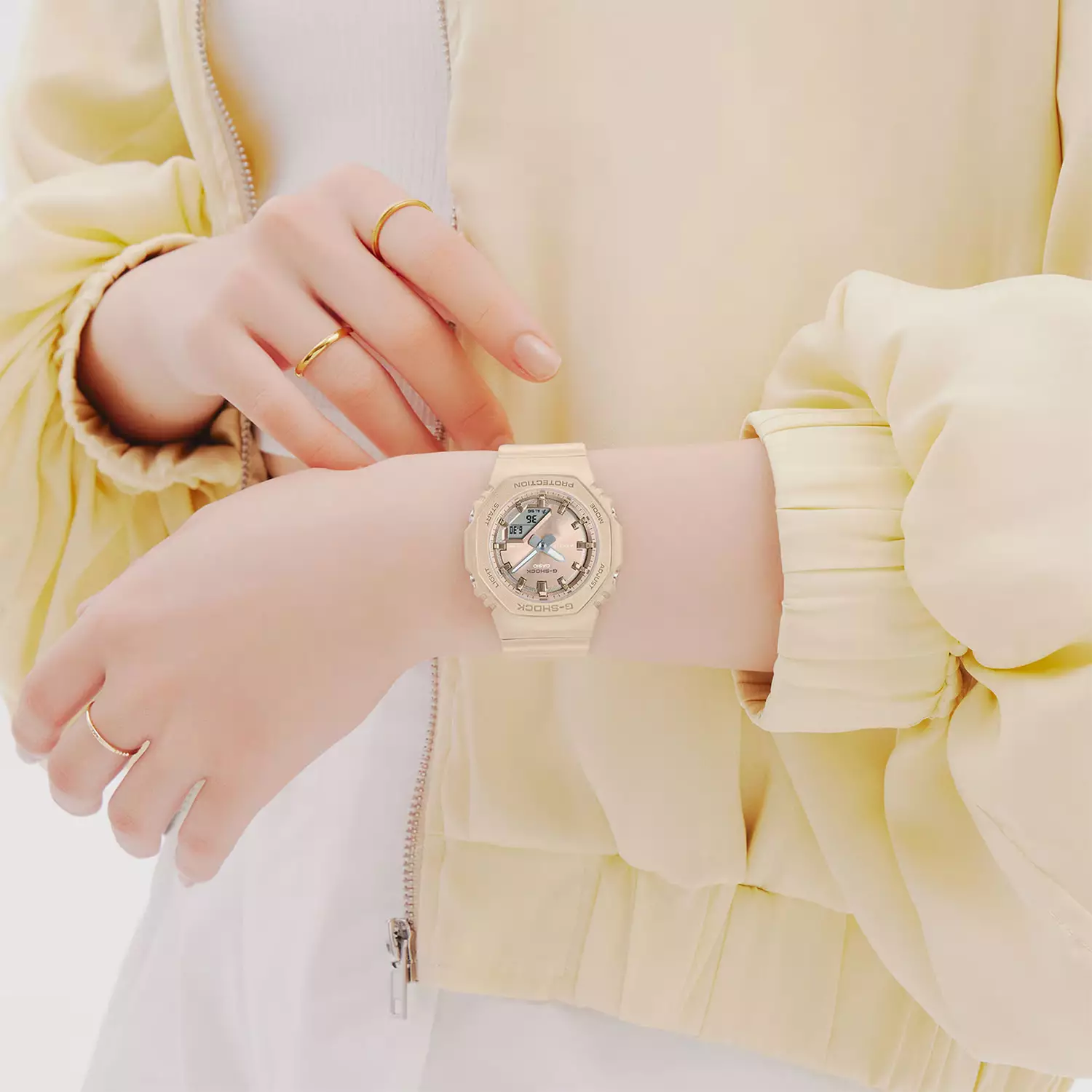 Casio G-shock GMA-P2100ST-9A - Jam Tangan Analog Digital Wanita - Rosegold Dial - Rosegold Resin Band