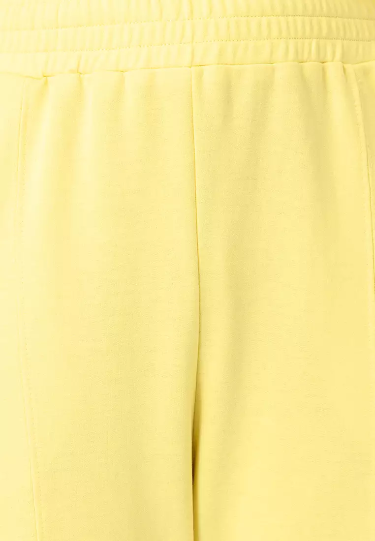 Yellow Crop Hoodie and Joggers Set
