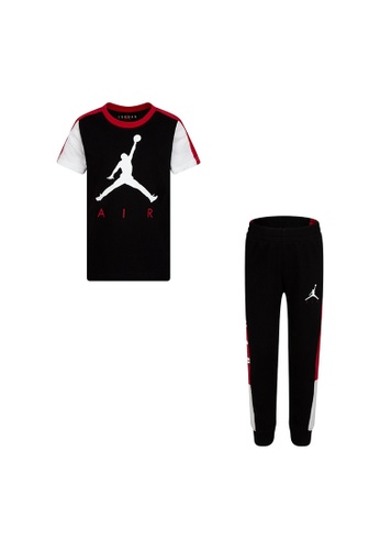 Jordan black Jordan Boy's Jumpman Air Transitional Short Sleeves Tee & Pants Set (4 - 7 Years) - Black FA0BAKA8CE330CGS_1