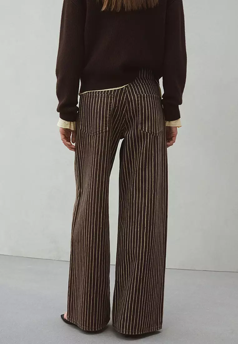 Wide Leg Striped Jeans