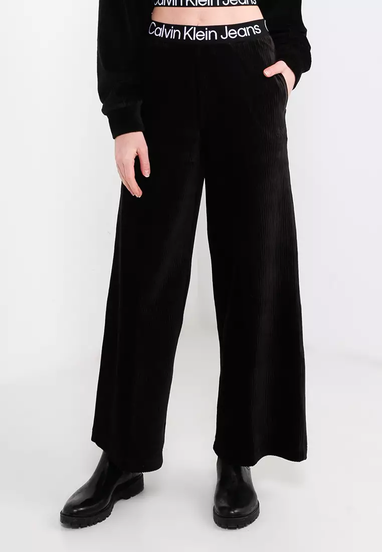 Buy Calvin Klein Velvet Wide Leg Pants - Calvin Klein Jeans Online