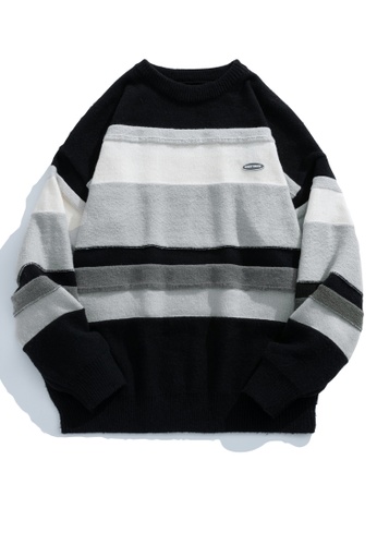 Twenty Eight Shoes black Contrast Stripes Knit Sweater RA4057 0783FAADA7B4D4GS_1