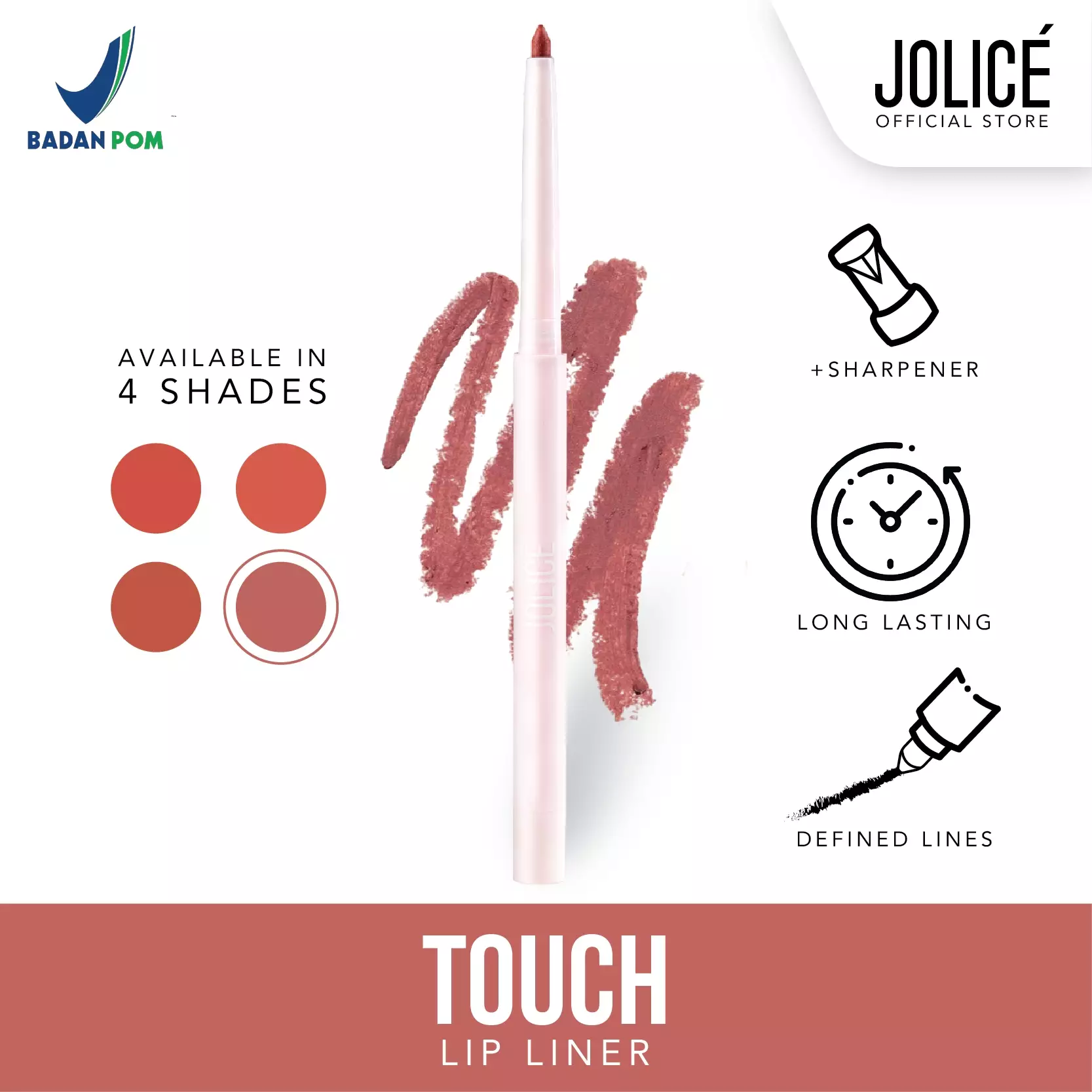 Jolice High Quality Lip Liner/Lip Pencil/Pensil Bibir/Warna Tahan Lama