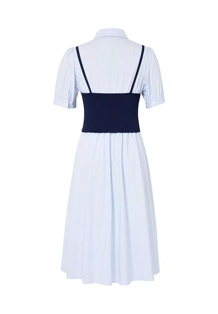 Smart Casual Midi Dress with Tank Top Layer
