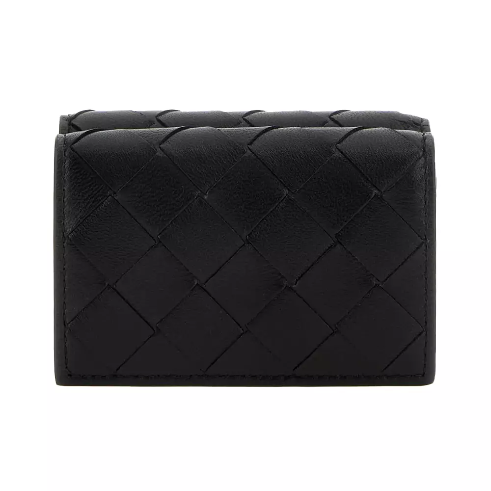 ☆BOTTEGA VENETA☆ Tiny Trifold Wallet Black 667036VCPQ48803 Bottega Veneta Black Tiny Trifold Wallet Bottega Veneta