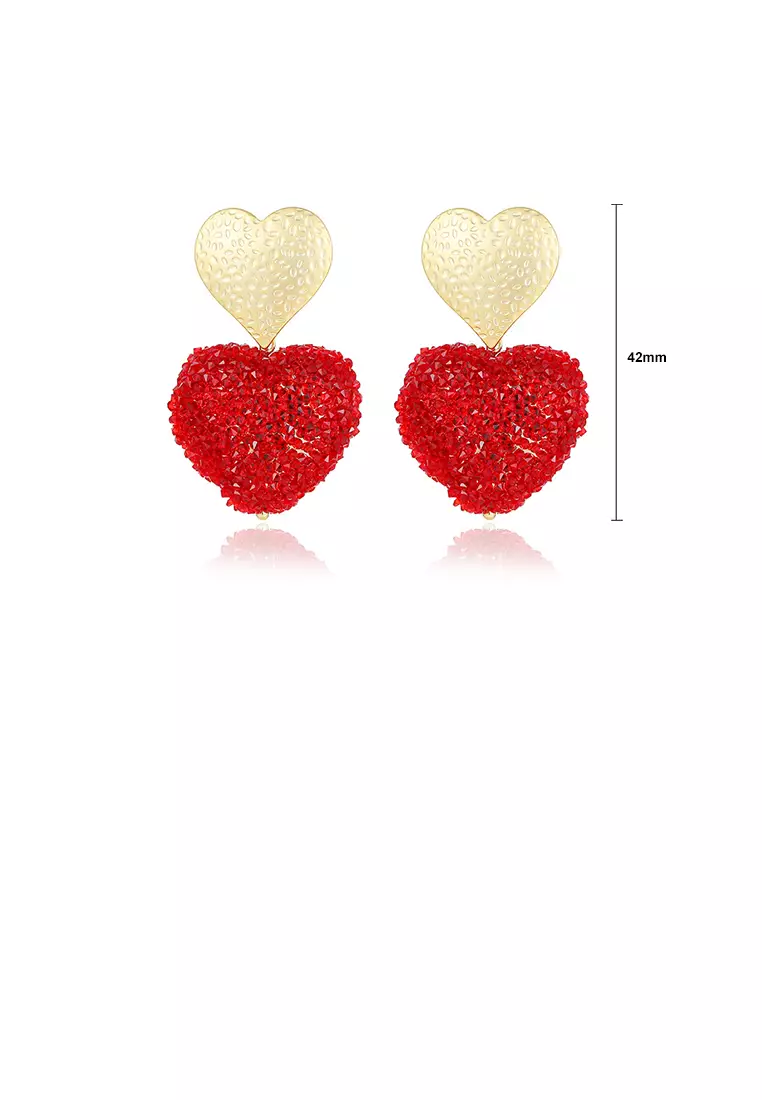 Red cubic zirconia earrings store