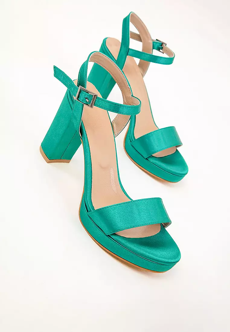 Strappy Block High Heels