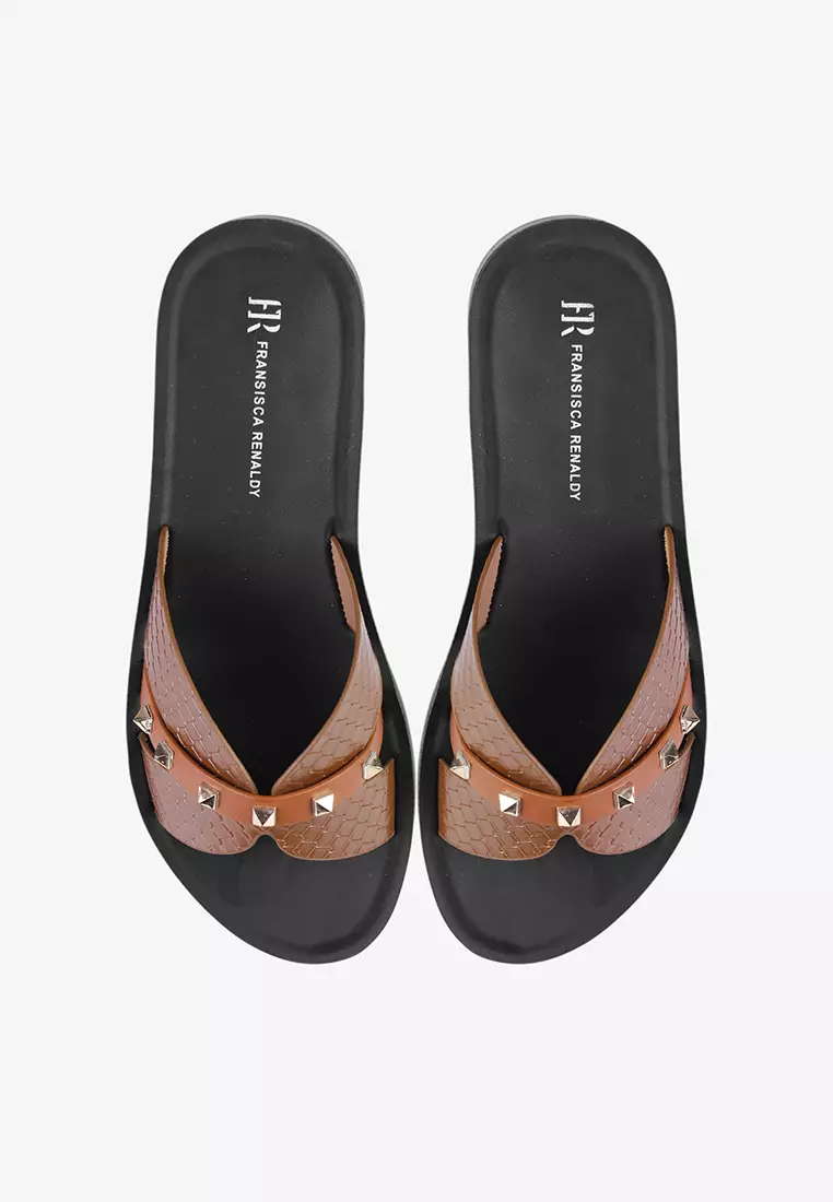 Sandal Slip On Wanita Ringan L.Ferent 01 Brown