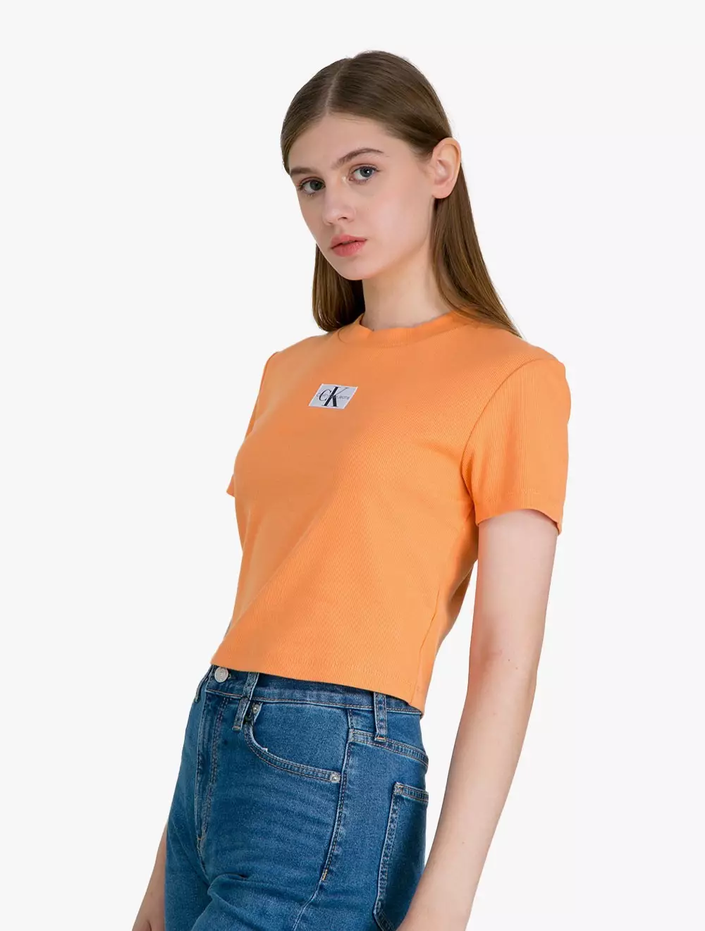 Calvin Klein Jeans - Calvin Klein Badge Rib Short Sleeve T-Shirt - Red - red