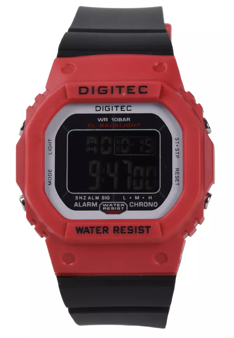Jual Digitec Digitec - Jam Tangan Wanita - Red - Black Resin Strap ...
