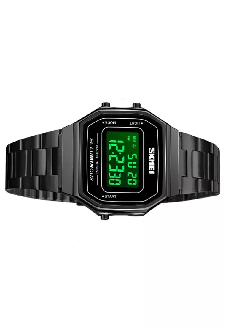 Jam Tangan Digital Pria Waterproof Many Function Strap Tali Material Stainless Steel VRO132 ORIGINAL