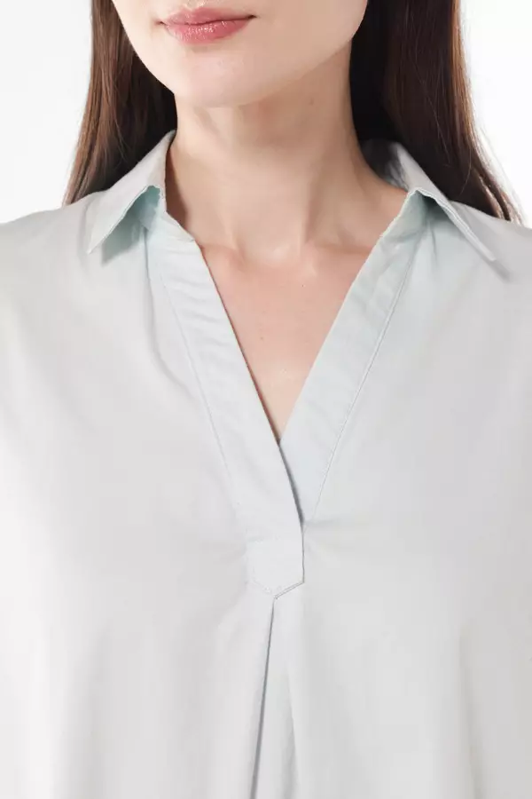 MINIMAL - Oussa - Dress Lengan Balon - Light Blue Warna Blue_Light