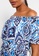 LC WAIKIKI blue Boat Neck Patterned Short Sleeve Crinkle Fabric Women's Dress 9B0CDAAB6866B9GS_4