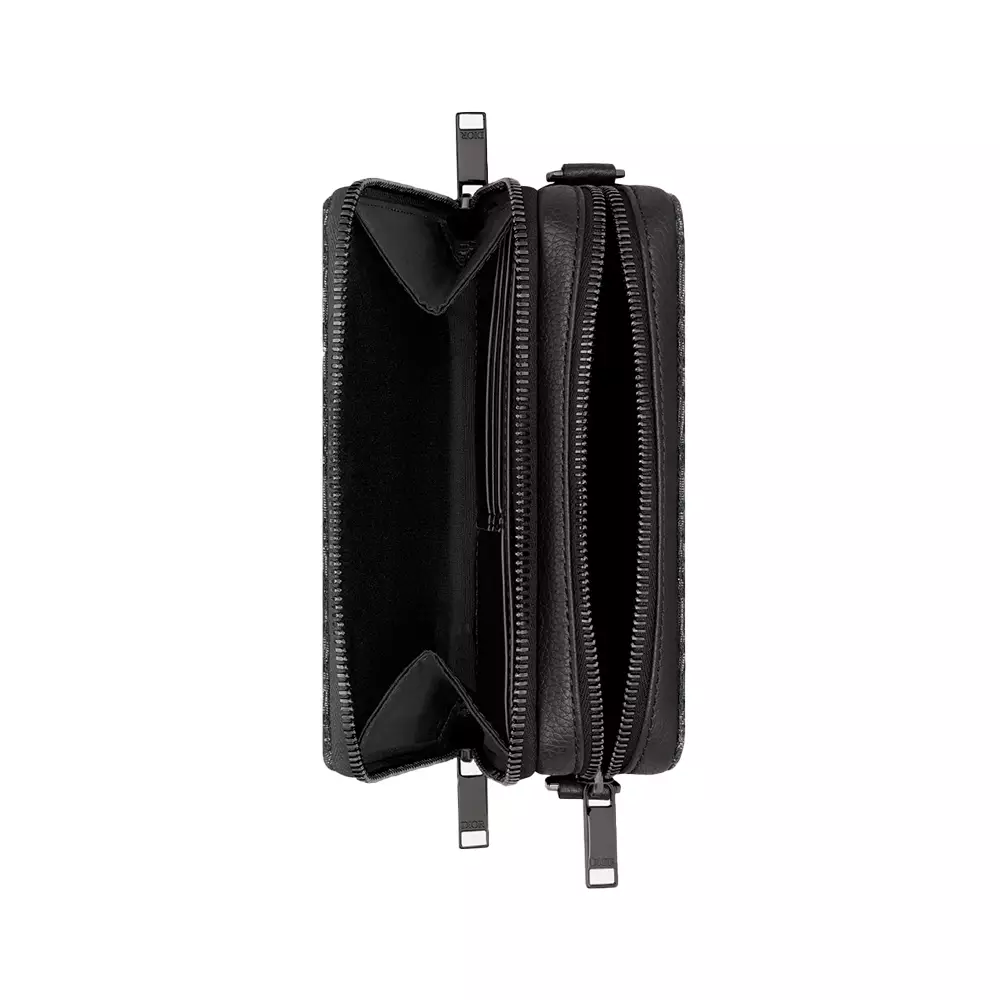 Jual Christian Dior Zipped Pouch with Strap Oblique Jacquard Black