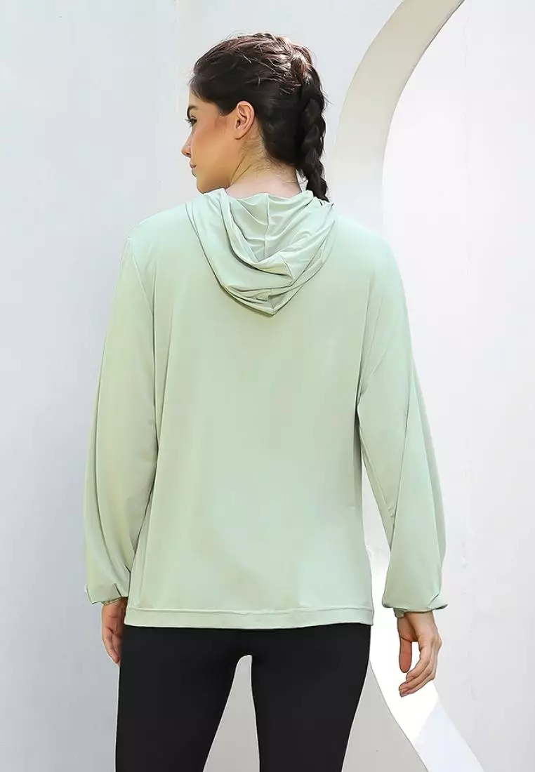 Fitwear - Jaket Olahraga Wanita DRYFIT OVERSIZE SUZY LASER CUT ANTI UV - DUSTY GREEN