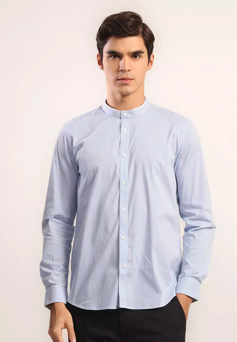 MOC - Kemeja Shanghai Lengan Panjang Pria Zidan - Light Blue
