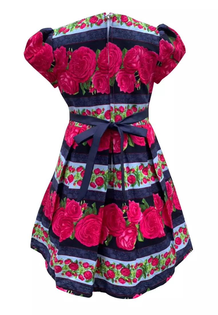 Two Mix Dress Anak Perempuan Motif Bunga Cantik - Baju Anak Perempuan 3988