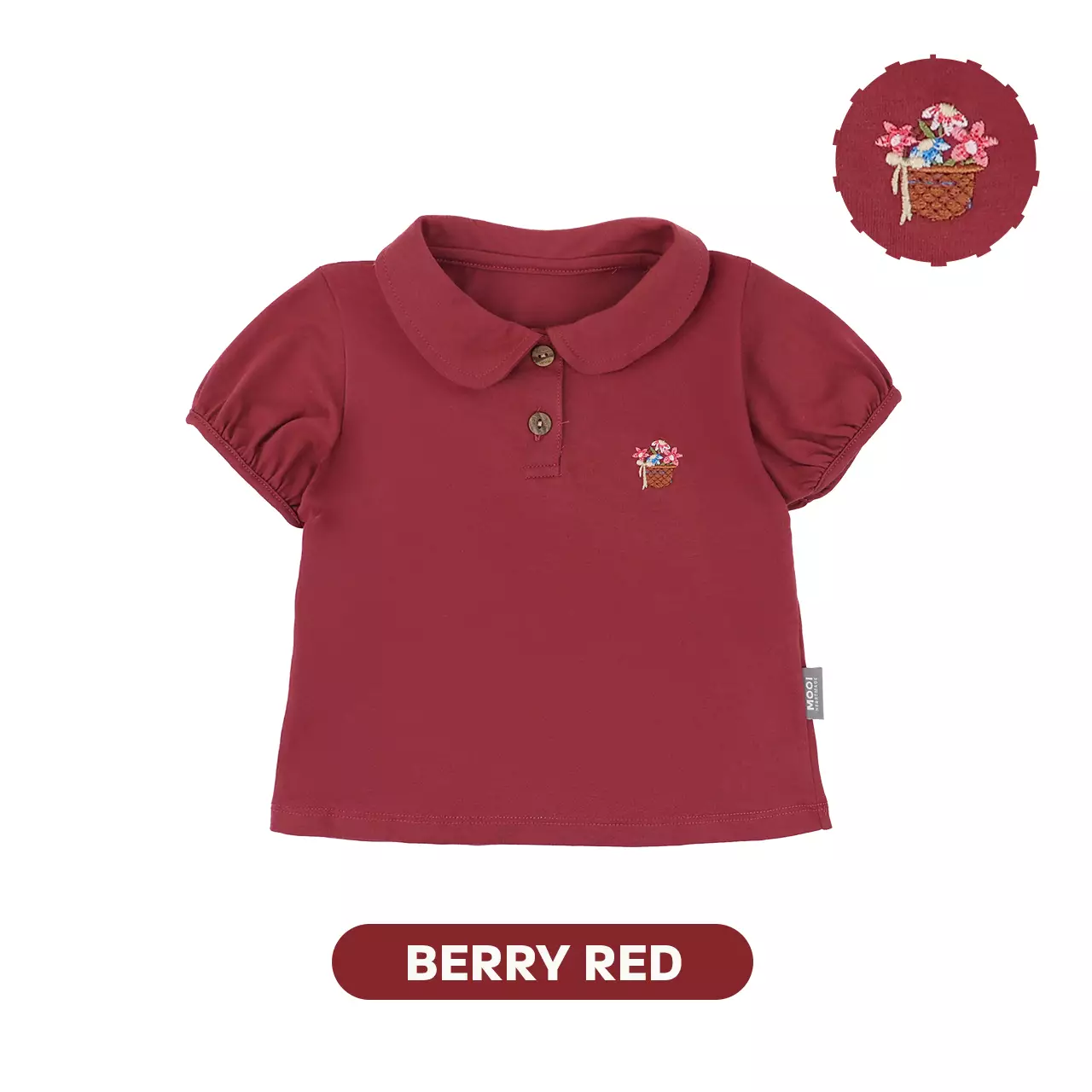 Mooi Atasan Anak Perempuan Diora Top - Berry Red