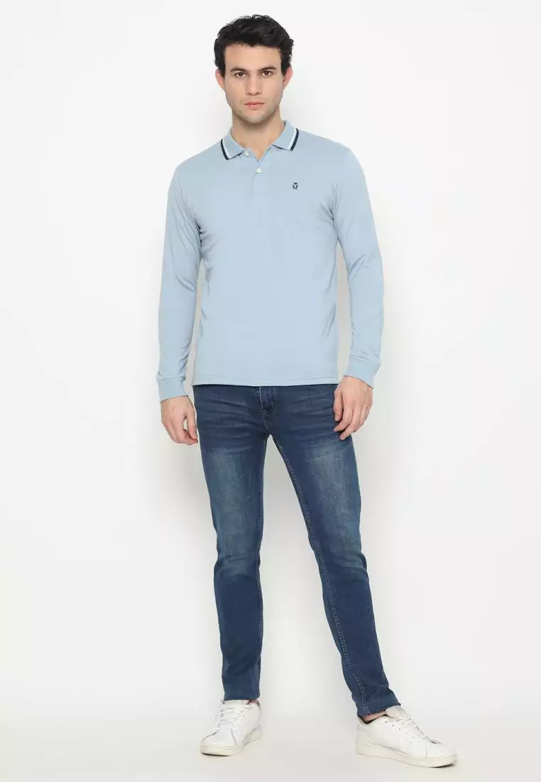 Matsuda Kaos Polo Shirt Lengan Panjang Pria Kerah Kasuga