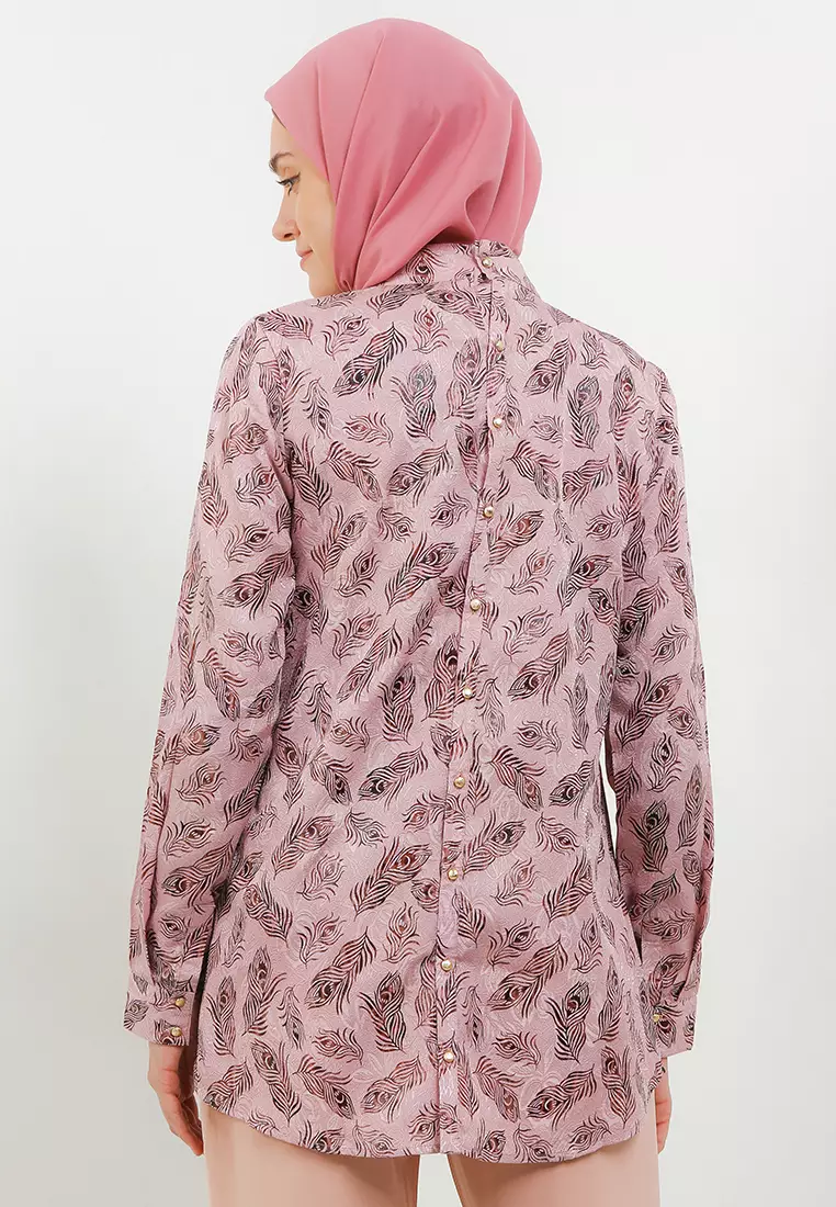 Abiona Assymetrical Blouse In Pink