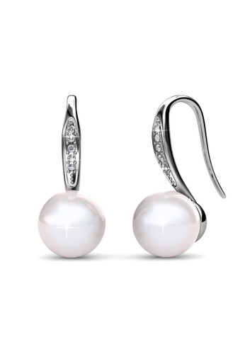 Oila Anting Pita Bandul Berlian Cute Bow Pearl Earrings Jan160