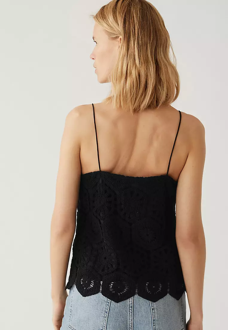 Jual Marks & Spencer Cotton Rich Embroidered Cami Top Original 2024