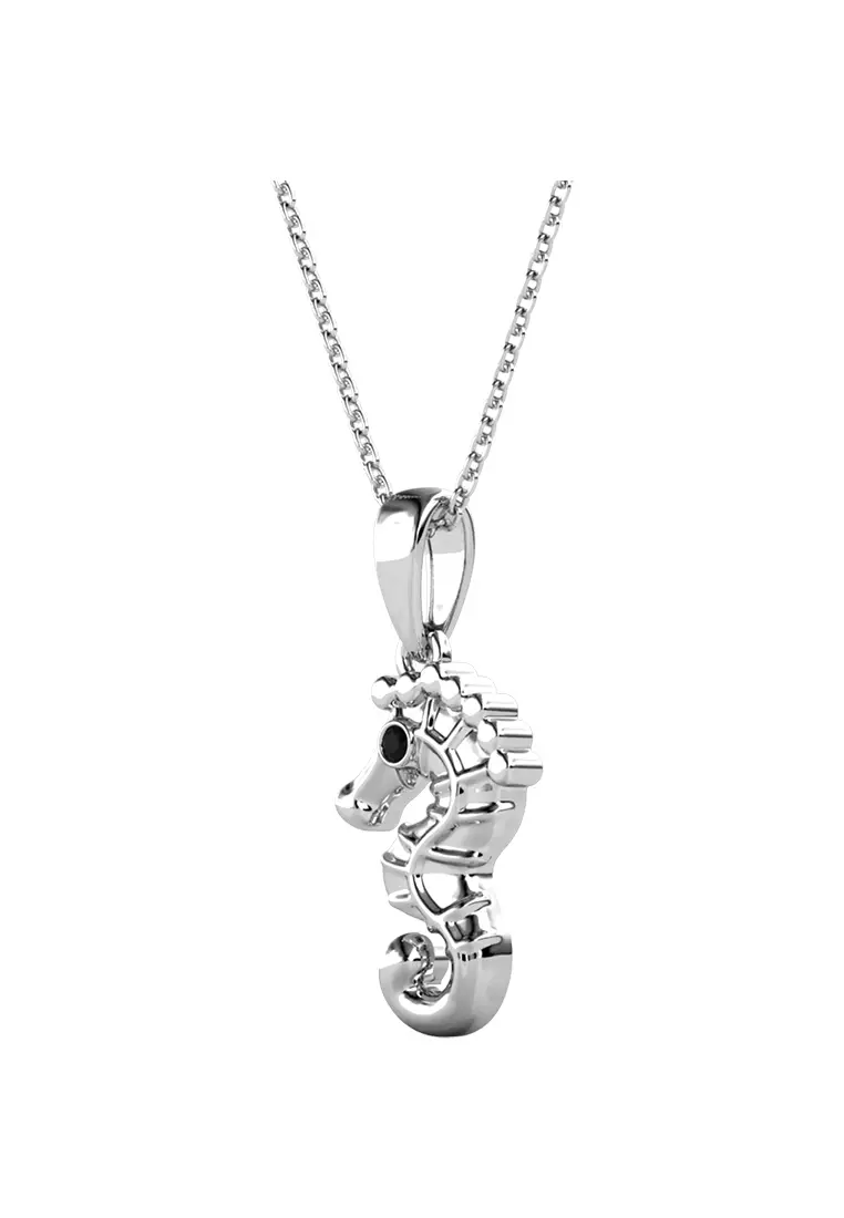 Seahorse Pendant WG - Kalung Crystal Swarovski by Her Jewellery