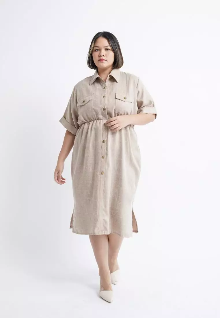 Plus Size Dress Maha Beige