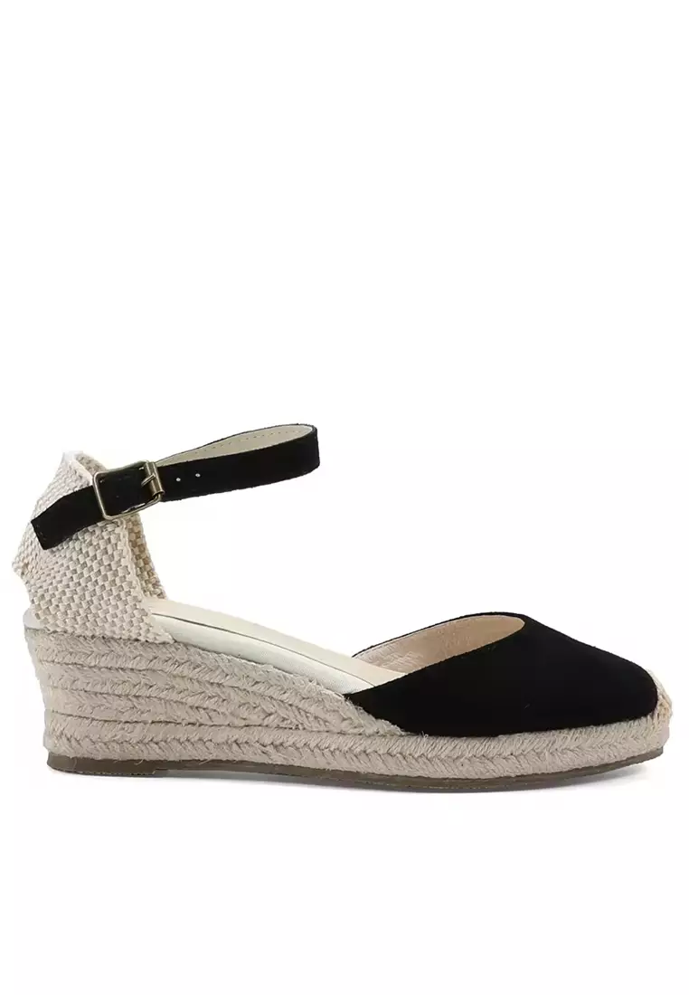 Discount on Twenty Eight Shoes  shoes - SKU: 4.5CM Buckle Strap Cow Suede Wedge Espadrilles HB11100