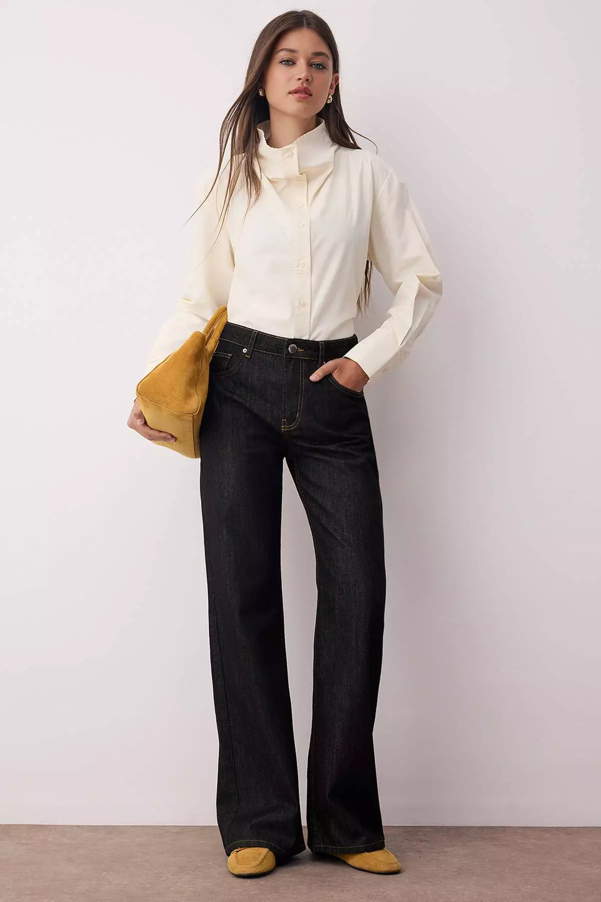 Black High Waist Wide Leg Wide Leg Jeans Twoaw26Je7