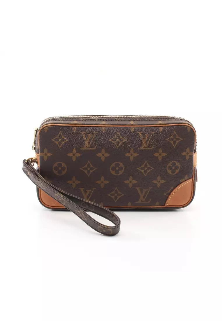 Louis Vuitton Name Tag XL Clutch, Beige, One Size