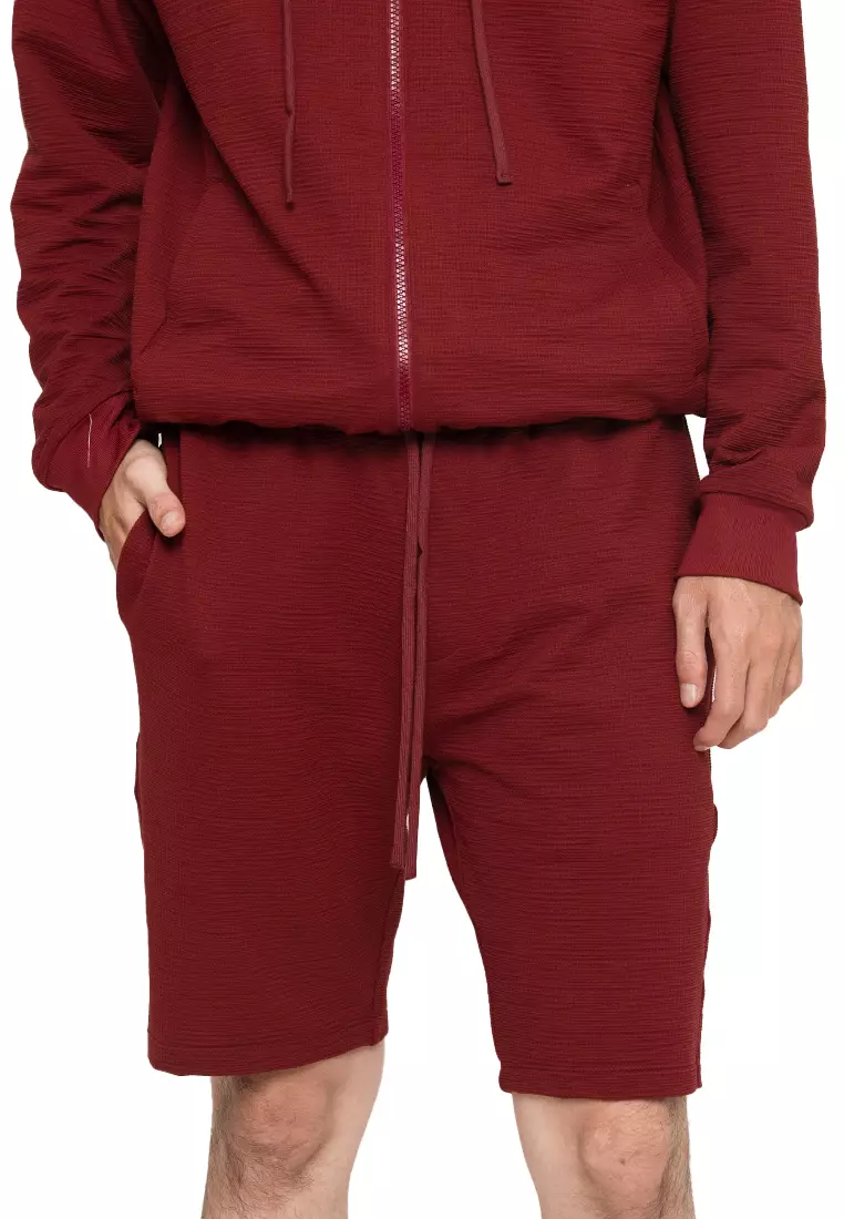 MANZONE Celana Pendek Pria Bermuda Casual SUGAR BOTTOM -  BURGUNDY