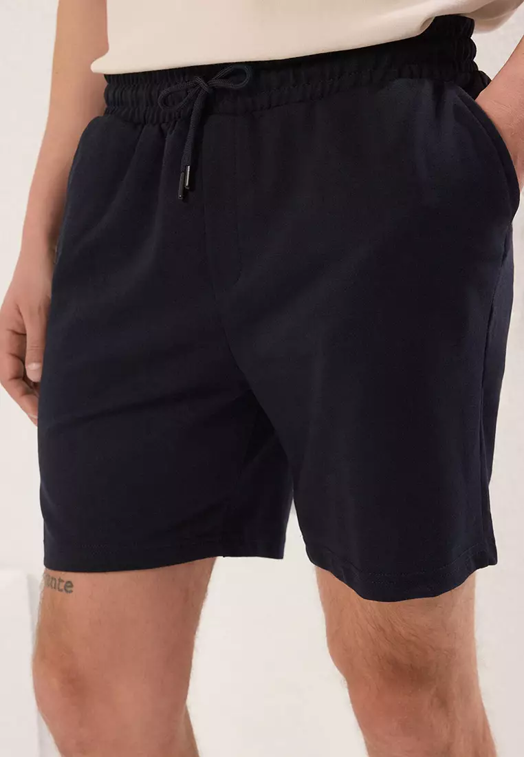 Navy Blue-Khaki Basic Regular/Normal Cut Straight 2 Pack Shorts TMNSS21SR0095