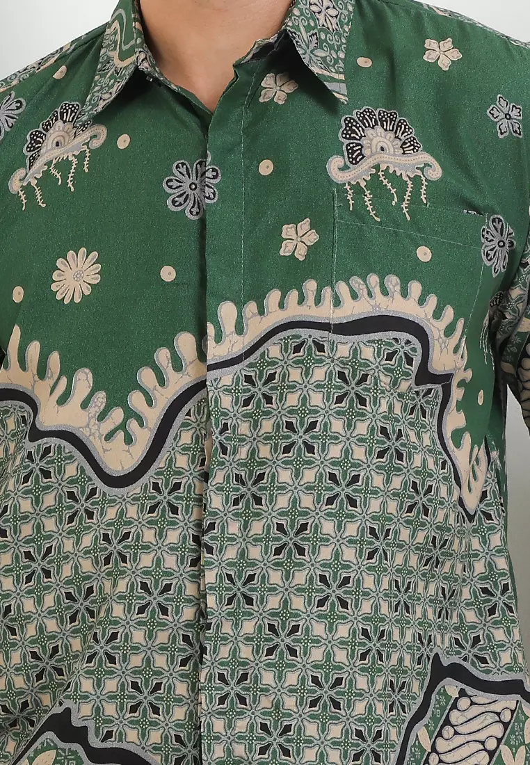 Bintang Kemeja Batik Exclusive Premium Pria Casual Modern Lengan Pendek