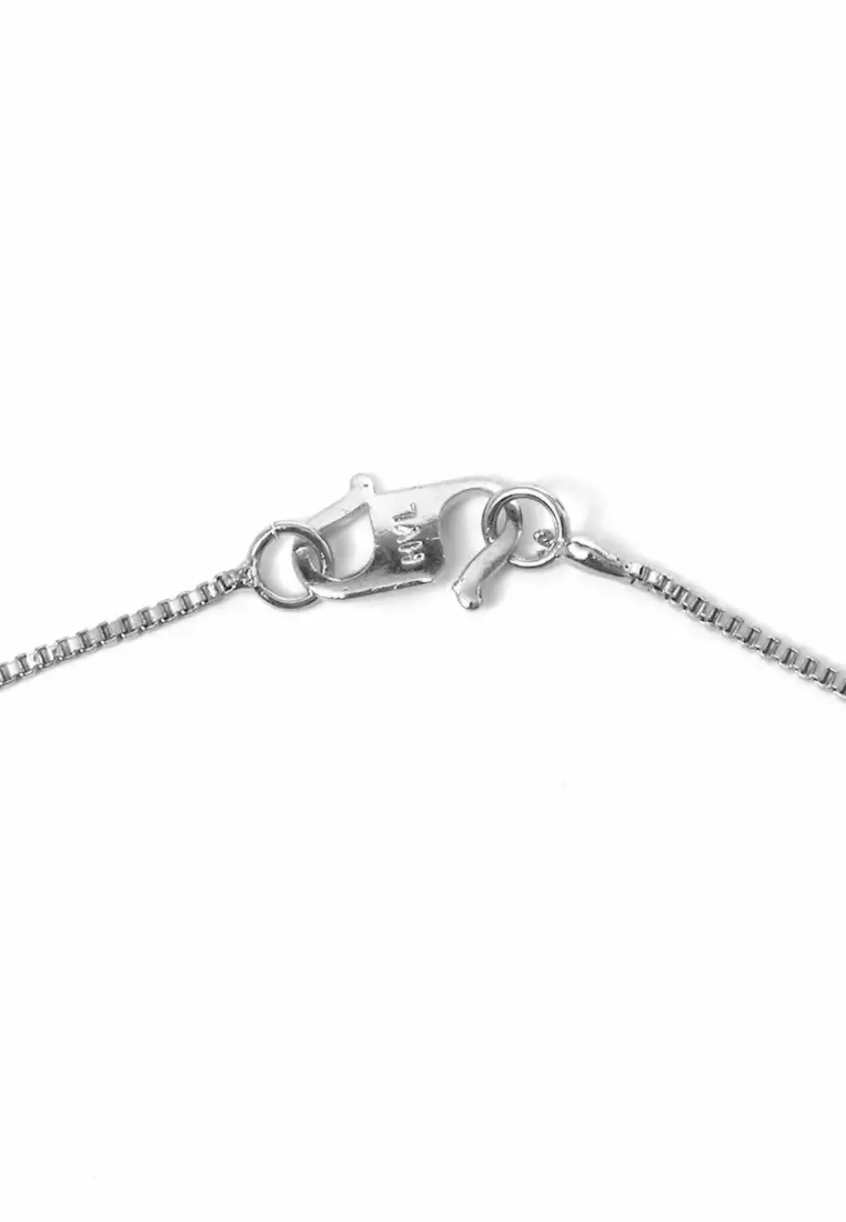 Kalung Aksesoris Wanita Bermotif Crystal Stone Design Casual Elegant Look - 236 Perak