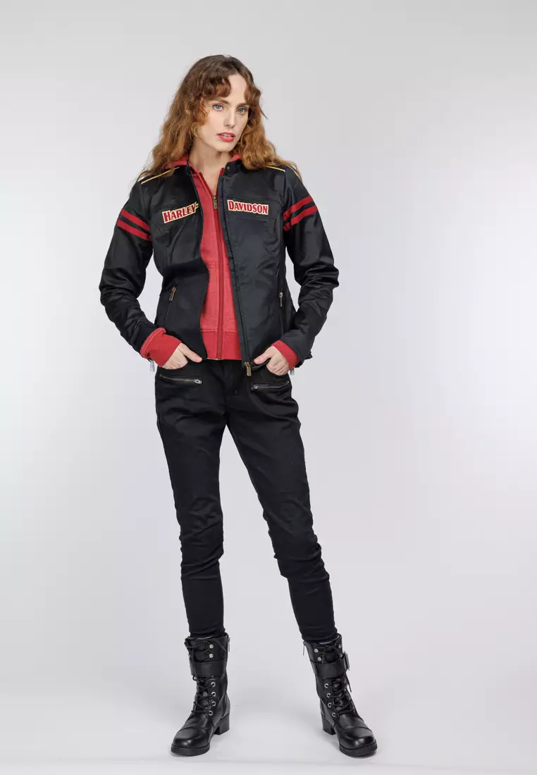 Harley Davidson Women RIDGEWAY Pink Leather Jacket Medium