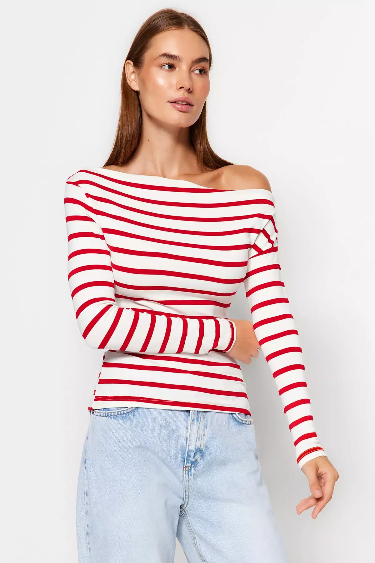 Striped Asymmetrical Top