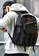 Lara black Men's Plain Water-proof Wear-resistant Nylon Zipper Backpack - Black 79D3AAC5AF9C92GS_8