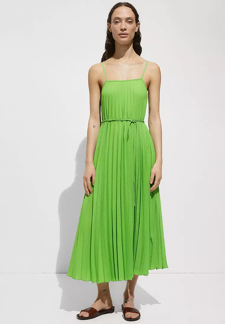 Buy Mango Pleated Dress With Bow 2024 Online | ZALORA Philippines