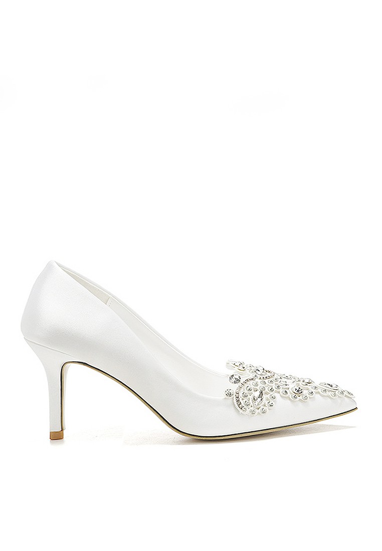 VANSA 7cm Rhinestone Satin Wedding High Heel Shoes VSW-P16870.7