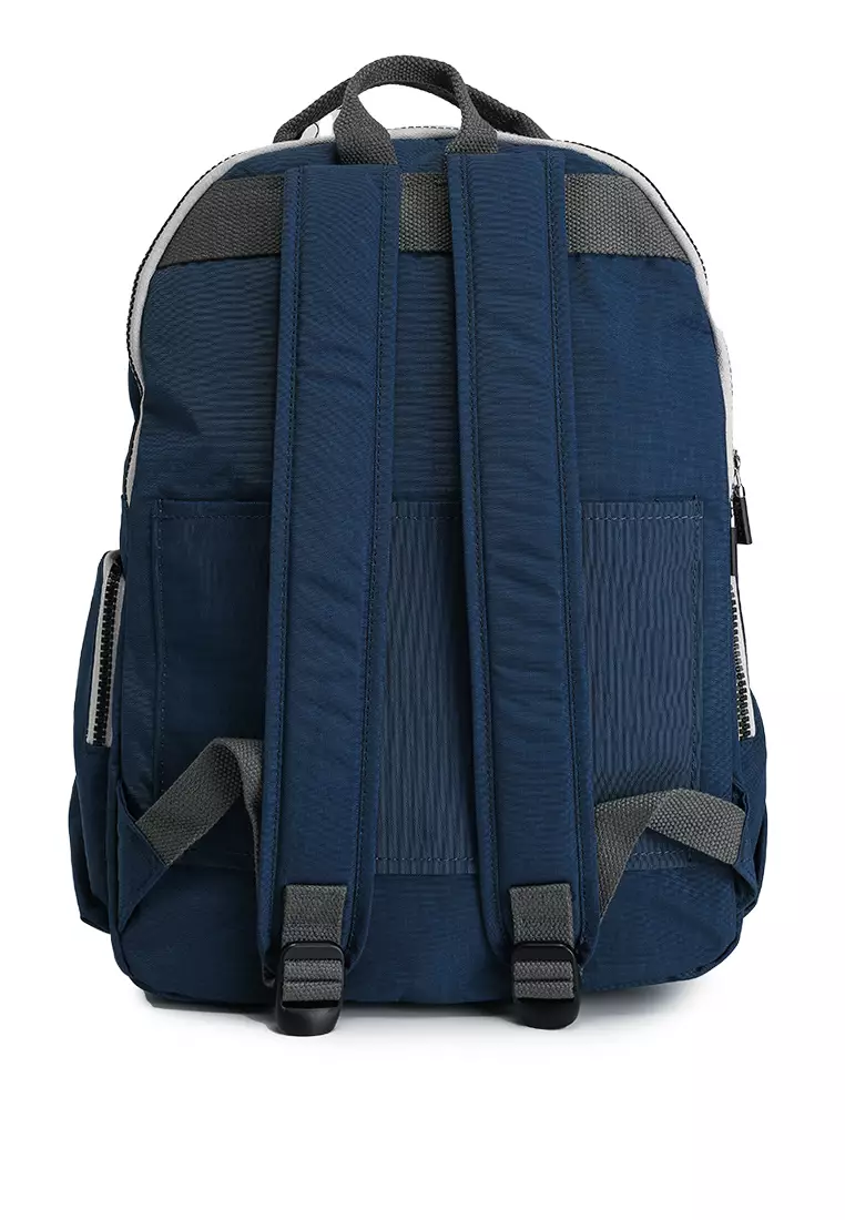 Colour Block Nylon Large Backpack