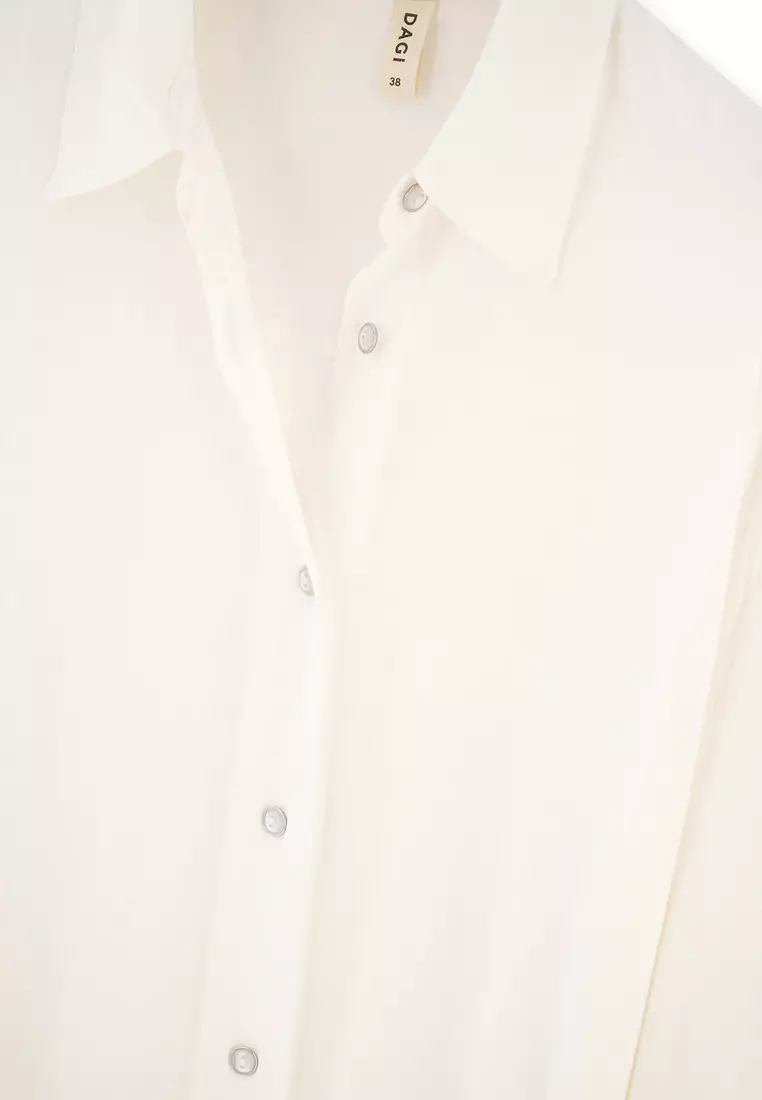 Ecru Dress, Long Sleeve Beachwear for Women