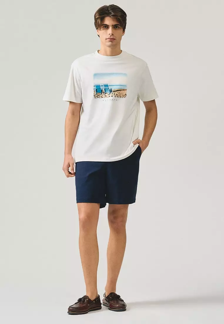 Regular Fit Beach Chair Graphic T-Shirt