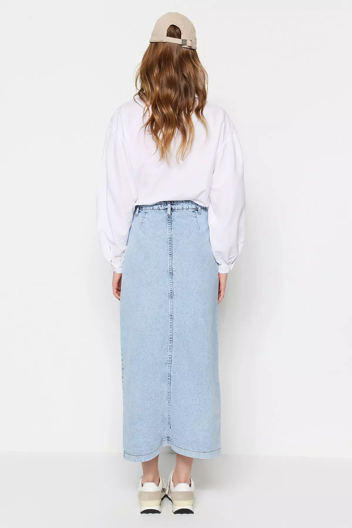 Double Pocket High Waist Denim Skirt
